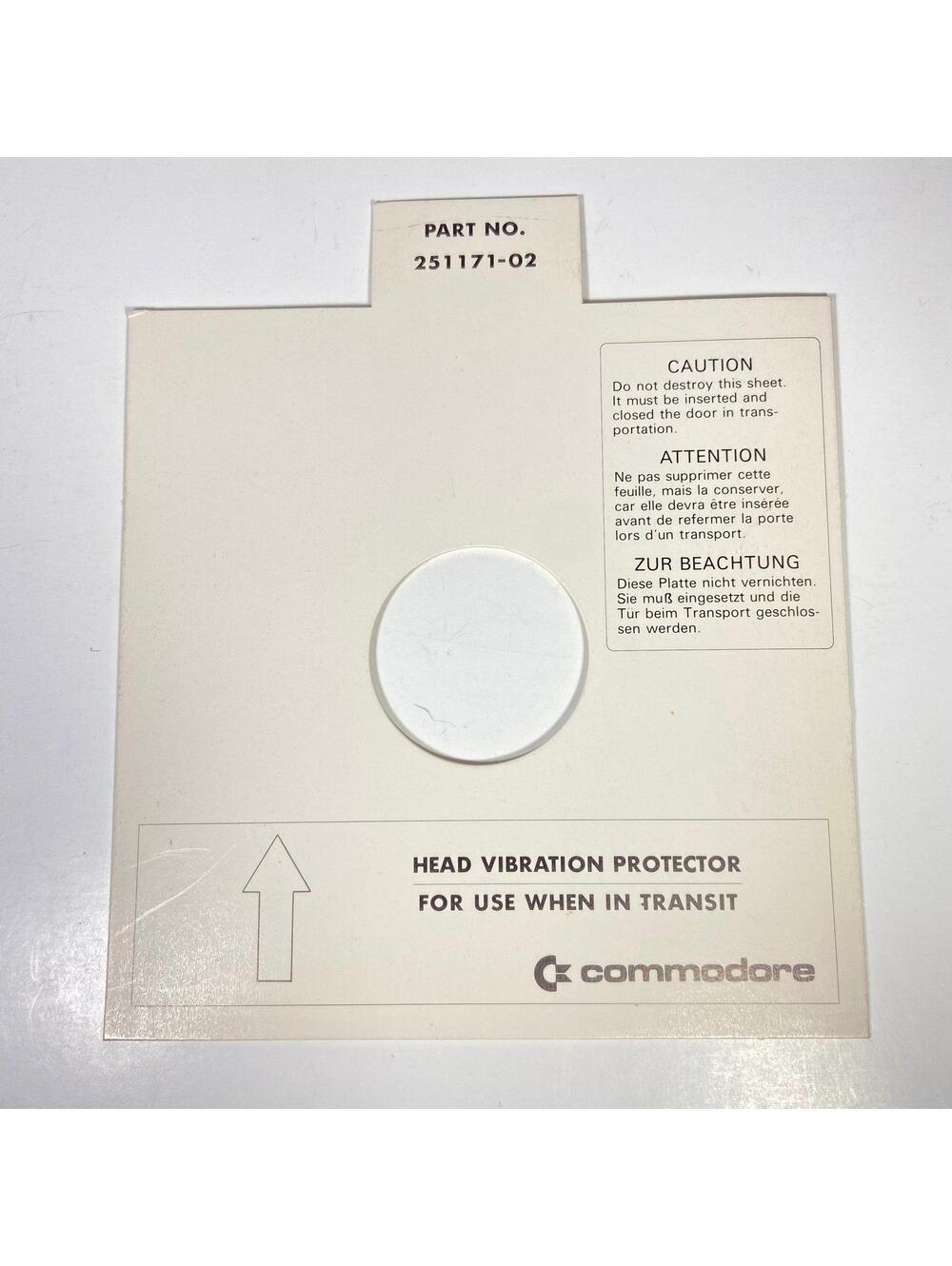Commodore 64 Personal Computer Head Vibration Protector Original 1541 Floppy